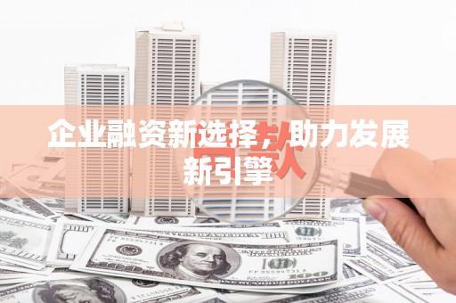 永川企业融资新选择，助力发展新引擎