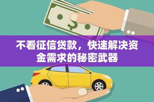 永川不看征信贷款，快速解决资金需求的秘密武器