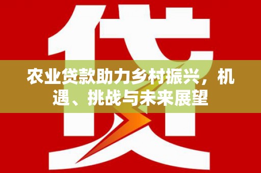永川农业贷款助力乡村振兴，机遇、挑战与未来展望