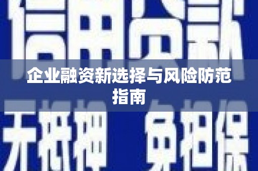 永川企业融资新选择与风险防范指南