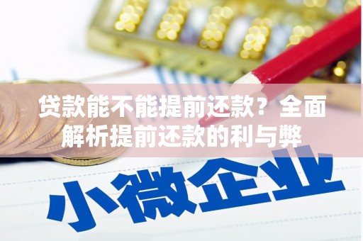 永川贷款能不能提前还款？全面解析提前还款的利与弊